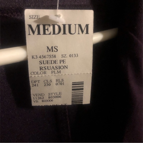 Retro Suede Blazer 80s Vibes (Shoulder Pads) Fashion Bug Plum Preppy Girl Boss M - Picture 9 of 10